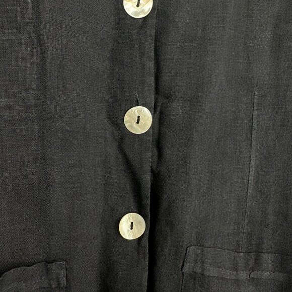 Luca Vanucci Women's Linen Top and pant set‎ Lagenlook 100% Linen Navy Blue Size - Picture 3 of 11